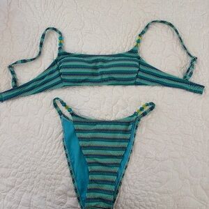 Wild Fable Striped Teal Bikini